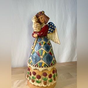 Jim Shore Multicolor Angel with Orange Cat Figurine (2002)
